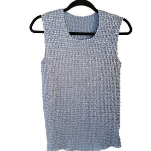 E.K. Design Crinkle Stretch Sleeveless Scoop Neck Top XL